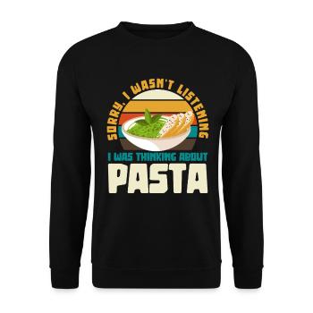 I thought of pasta retro design - Unisex Sweatshirt - black - Front - Alina (178cm) & Michal (187cm)