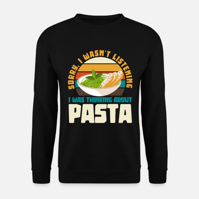 Ich dachte an Pasta Retro-Design - Unisex Pullover - Schwarz