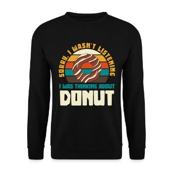 Retro Donut Sunset Saying - Unisex Sweatshirt - black - Front - Alina (178cm) & Michal (187cm)