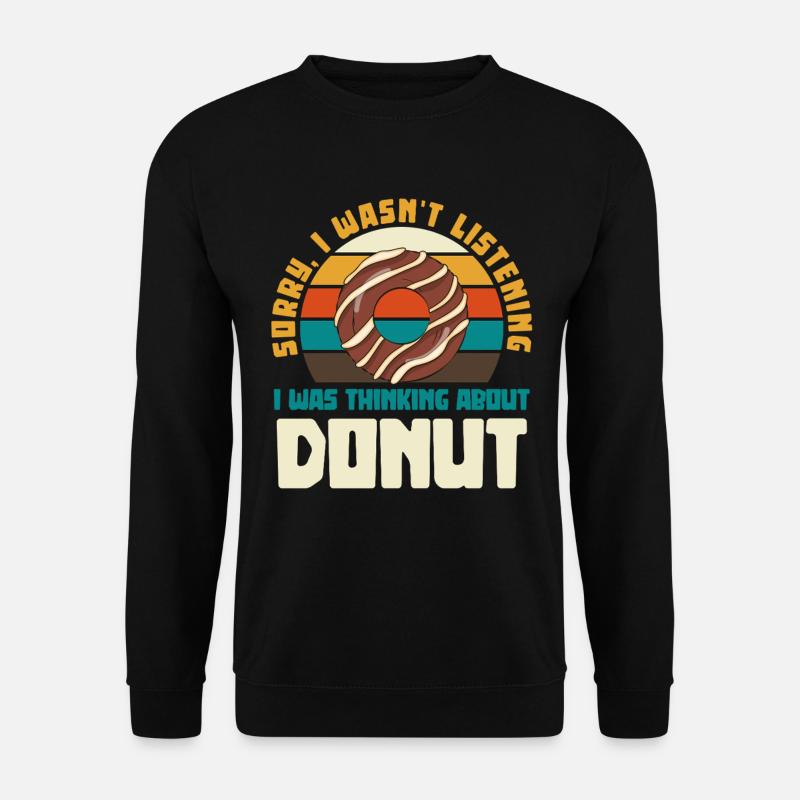 Retro Donut Sonnenuntergang Spruch - Unisex Pullover - Schwarz