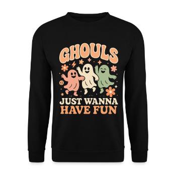 Ghouls Just Wanna Have Fun Halloween Costume - Unisex Sweatshirt - black - Front - Alina (178cm) & Michal (187cm)