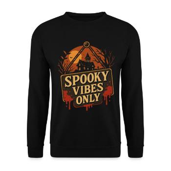 Spooky Vibes Nur Halloween Party Kostüm - Unisex Pullover - Schwarz - Vorne - Alina (178cm) & Michal (187cm)