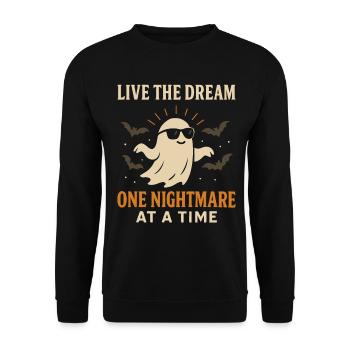 Live The Dream One Nightmare At A Time Halloween - Unisex Sweatshirt - black - Front - Alina (178cm) & Michal (187cm)