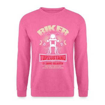 21st Birthday Motorcyclist Motorcycle - Unisex Sweatshirt - pink - Front