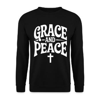 Grace And Peace Jesus Christian Faith - Unisex Sweatshirt - black - Front - Alina (178cm) & Michal (187cm)