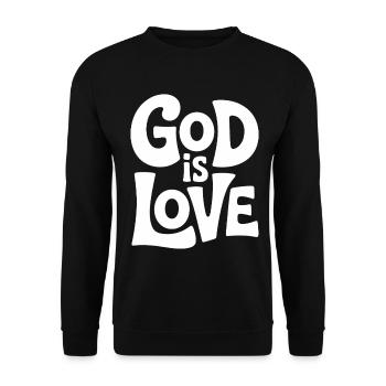 God Is Love Jesus Christen Glaube - Unisex Pullover - Schwarz - Vorne - Alina (178cm) & Michal (187cm)