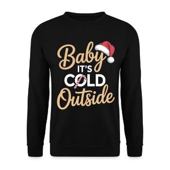 Bébé il fait froid dehors T-shirt de Noël - Sweat-shirt Unisexe - noir - Devant - Alina (178cm) & Michal (187cm)