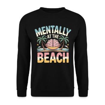 Geist am Strand Hängematte - Unisex Pullover - Schwarz - Vorne - Alina (178cm) & Michal (187cm)