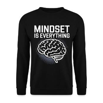 Mindset is all brain design - Unisex Sweatshirt - black - Front - Alina (178cm) & Michal (187cm)
