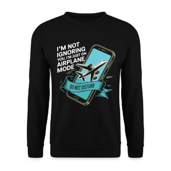 Airplane Mode Humor Illustration - Unisex Sweatshirt - black - Front - Alina (178cm) & Michal (187cm)