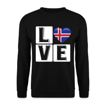 L Love Iceland Heart - Sweat-shirt Unisexe - noir - Devant - Alina (178cm) & Michal (187cm)