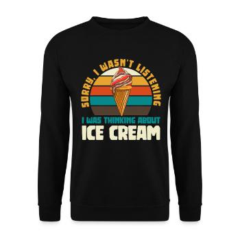 Retro Eiscreme Humor Kreis - Unisex Sweatshirt - black - Front - Alina (178cm) & Michal (187cm)