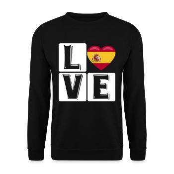 LOVE Spain Heart Font - Unisex Sweatshirt - black - Front - Alina (178cm) & Michal (187cm)