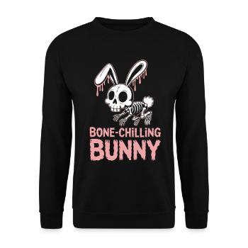 Bone-Chilling Bunny Halloween - Unisex Sweatshirt - black - Front - Alina (178cm) & Michal (187cm)