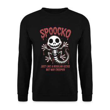 Spooky Gecko Skeleton Halloween - Unisex Sweatshirt - black - Front - Alina (178cm) & Michal (187cm)