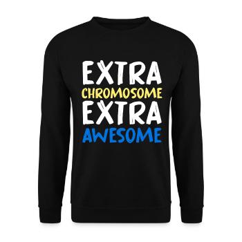 Extra Chromosome Extra Awesome - Unisex Sweatshirt - black - Front - Alina (178cm) & Michal (187cm)