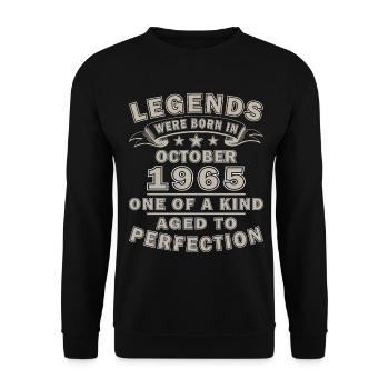 Born in October 1965 - Gift Vintage - Unisex Sweatshirt - black - Front - Alina (178cm) & Michal (187cm)