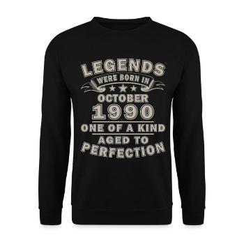 October 1990 | October 1990 Birthday Gift - Unisex Sweatshirt - black - Front - Alina (178cm) & Michal (187cm)