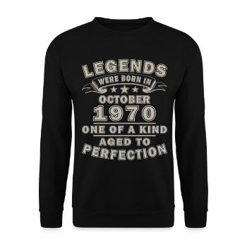 1970 Octobre 1970 Jubilé Octobre 1970 - Sweat-shirt Unisexe - noir - Devant - Alina (178cm) & Michal (187cm)