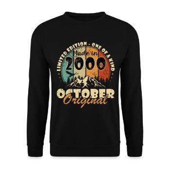 25e anniversaire Original Octobre Année 2000 - Sweat-shirt Unisexe - noir - Devant - Alina (178cm) & Michal (187cm)