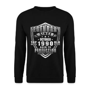 October 1990 | October 1990 Birthday Gift - Unisex Sweatshirt - black - Front - Alina (178cm) & Michal (187cm)