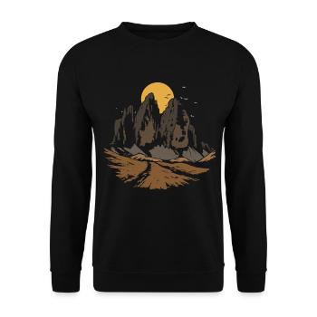 Dolomites Three Peaks Tre Cime di Lavaredo Mountain - Unisex Sweatshirt - black - Front - Alina (178cm) & Michal (187cm)