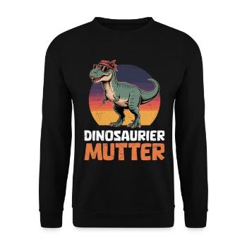 Future Mom DINOSAUR MOM Funny - Unisex Sweatshirt - black - Front - Alina (178cm) & Michal (187cm)