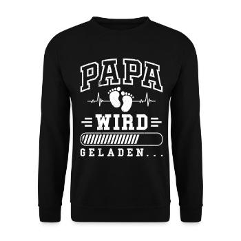 Dad-to-be DADDY IS LOADING FUNNY - Unisex Sweatshirt - black - Front - Alina (178cm) & Michal (187cm)