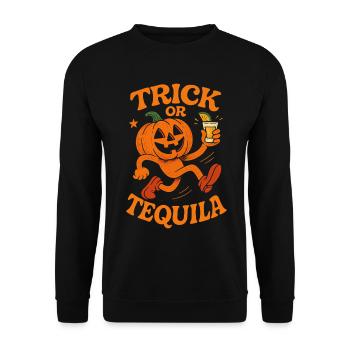 Trick Or Tequila Halloween Kostüm Spaß - Unisex Pullover - Schwarz - Vorne - Alina (178cm) & Michal (187cm)
