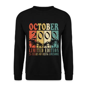 25e anniversaire Original Octobre Année 2000 - Sweat-shirt Unisexe - noir - Devant - Alina (178cm) & Michal (187cm)