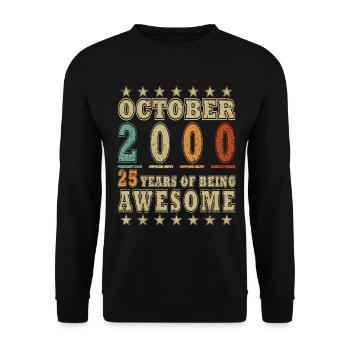 25ème Anniversaire Légende Octobre Année 2000 - Sweat-shirt Unisexe - noir - Devant - Alina (178cm) & Michal (187cm)