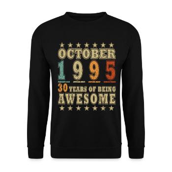 October 1995 Retro Anniversary 1995 October 1995 - Unisex Sweatshirt - black - Front - Alina (178cm) & Michal (187cm)