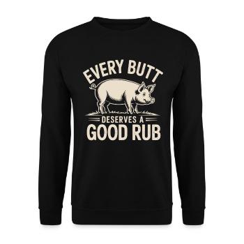 Barbecue Grillen Griller Spruch - Unisex Pullover - Schwarz - Vorne - Alina (178cm) & Michal (187cm)
