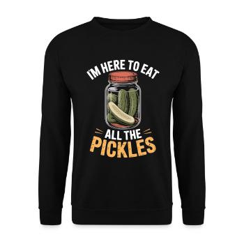 Concombres ici pour manger tous les cornichons - Sweat-shirt Unisexe - noir - Devant - Alina (178cm) & Michal (187cm)