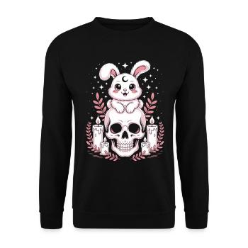 Lapin Goth Kawaii Pastel - Sweat-shirt Unisexe - noir - Devant - Alina (178cm) & Michal (187cm)