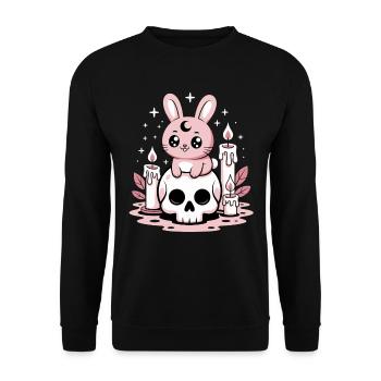 Lapin Goth Kawaii Pastel - Sweat-shirt Unisexe - noir - Devant - Alina (178cm) & Michal (187cm)