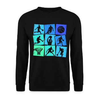 Basket-ball Basketteurs Basket-ball Dunking Garçons Hommes - Sweat-shirt Unisexe - noir - Devant - Alina (178cm) & Michal (187cm)