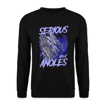 Ernsthaft über den kubanischen Ritter Anolis Reptilienhalter - Unisex Pullover - Schwarz - Vorne - Alina (178cm) & Michal (187cm)