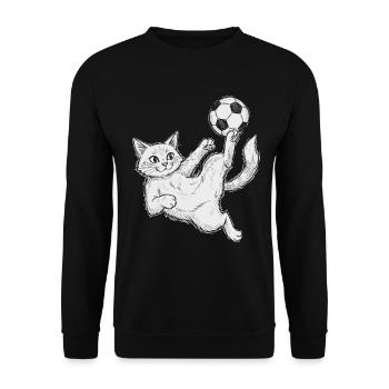 football, footballeur, joueur de football, chat - Sweat-shirt Unisexe - noir - Devant - Alina (178cm) & Michal (187cm)