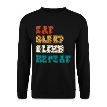 Eat Sleep Climb Repeat Design - Unisex Sweatshirt - black - Front - Alina (178cm) & Michal (187cm)