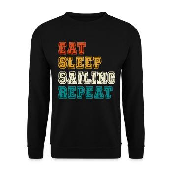 Eat Sleep Sailing Repeat - Unisex Sweatshirt - black - Front - Alina (178cm) & Michal (187cm)
