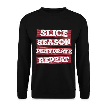 Viande séchée de bœuf séchée Biltong Pemmican - Sweat-shirt Unisexe - noir - Devant - Alina (178cm) & Michal (187cm)