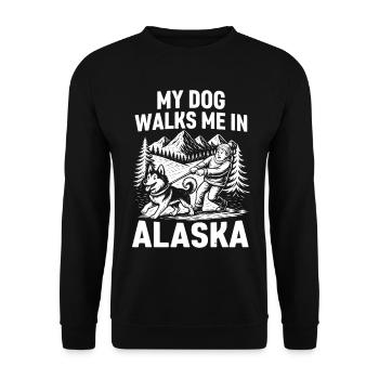 Mon chien me mène en Alaska - Sweat-shirt Unisexe - noir - Devant - Alina (178cm) & Michal (187cm)