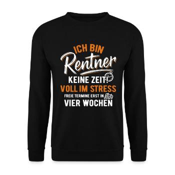 Je suis retraité, pas le temps ! Plein de stress - Sweat-shirt Unisexe - noir - Devant - Alina (178cm) & Michal (187cm)