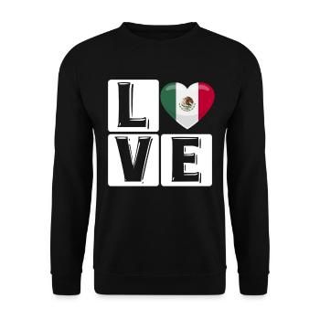 Love Mexico Heart - Unisex Sweatshirt - black - Front - Alina (178cm) & Michal (187cm)