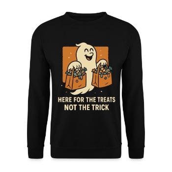 Ici, pour les friandises, pas le tour Ghost Halloween - Sweat-shirt Unisexe - noir - Devant - Alina (178cm) & Michal (187cm)