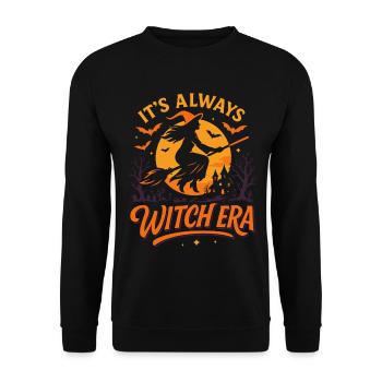 Es ist immer Halloween-Party-Vibes der Hexenzeit - Unisex Pullover - Schwarz - Vorne - Alina (178cm) & Michal (187cm)