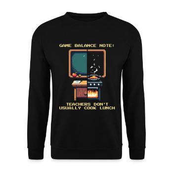 Balance note: Teachers don't cook | School - Unisex Sweatshirt - black - Front - Alina (178cm) & Michal (187cm)