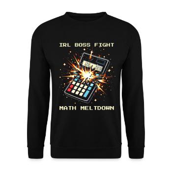 Endgegner Mathe | Hausaufgaben Frust Humor - Unisex Pullover - Schwarz - Vorne - Alina (178cm) & Michal (187cm)