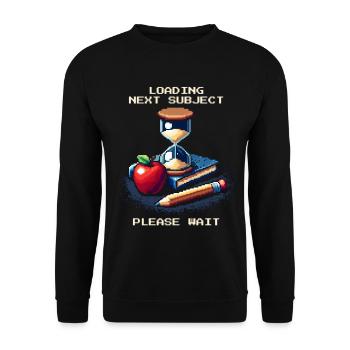Nächstes Fach lädt | Homeschool Geduld Humor - Unisex Pullover - Schwarz - Vorne - Alina (178cm) & Michal (187cm)